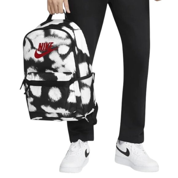 Nike Heritage Backpack White Black Red Laptop Pocket Uni-Sex DO6793 010 (NEW) - Picture 6 of 6